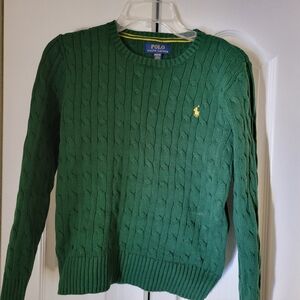 Ralph Lauren Forest Green Cable Knit Sweater